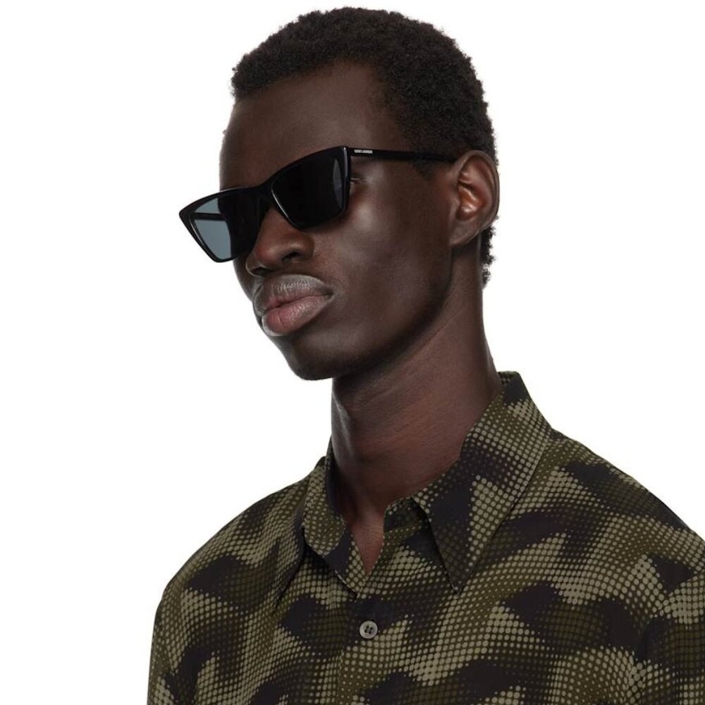 Saint Laurent Men Sunglasses Black Cat Eye SL737 MICA THIN 001 BRAND NEW - Picture 14 of 14